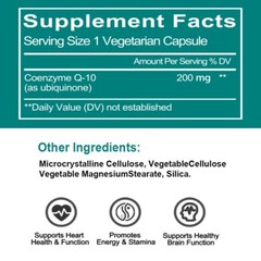3X Coenzyme Q-10 200mg Antioxidant,Heart Health Support,Increase Energy &Stamina