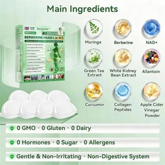 CareUplift Moringa Berberine NAD+ Weight Loss Patches Advanced Nano Microneedle