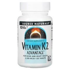 2 X Source Naturals, Vitamin K2 Advantage, 2,200 mcg, 120 Tablets