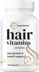 Hair Growth Vitamins Complex, 120 Capsules | 14-In-1 Formula with 5,000Mcg Bi…