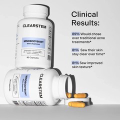 CLEARSTEM – MINDBODYSKIN Hormonal Acne Supplement 180 Count (Pack of 2)