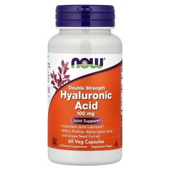 2 X NOW Foods, Hyaluronic Acid With L-Proline, Alpha Lipoic Acid and Grape Seed