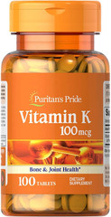 Premium Vitamin K 100Mcg, Dietary Supplement for Bone, Joint, and Blood Clotting