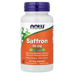 2 X NOW Foods, Saffron, 50 mg, 60 Veg Capsules