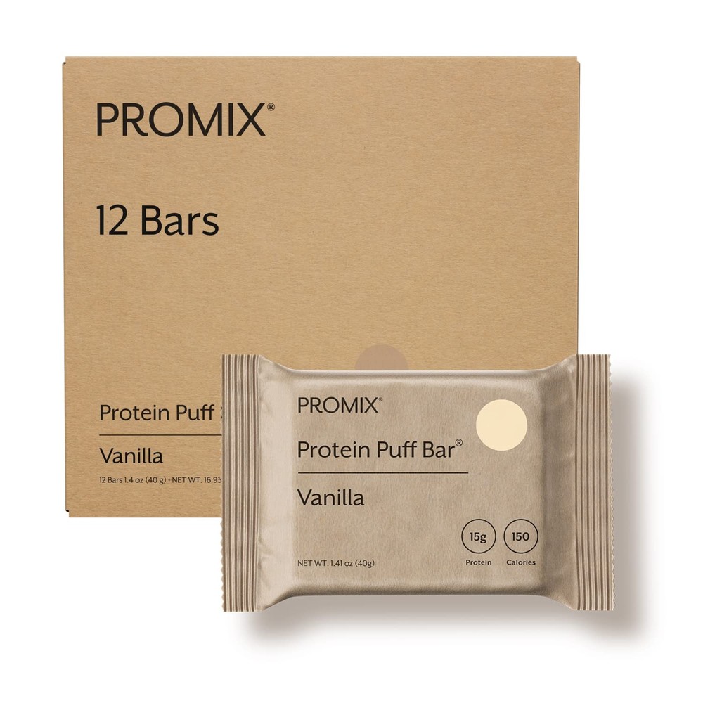 ProMix Nutrition Protein Puff Bars, 12-Pack – Madagascar Vanilla – Marshmallo…