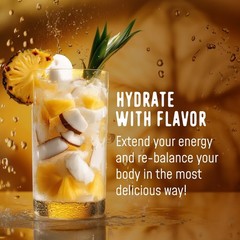 Electrolyte Powder Packets: Pineapple Coconut, 28 Servings, No Sugar, Real Fr…
