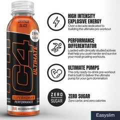 C4 Pre-Workout Energy Drink Zero Sugar Non-Carbonated – 12 Pack Cans