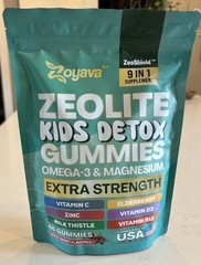 Zoyava Zeolite Kids Detox Gummies Omega 3 Strawberry 60 Ct. Exp 03/28 Sealed