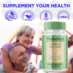 Thrive Well Thyroid Support Pills Advanced Formula Balance Support 300 Capsules