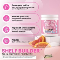 Women’s Creatine Powder w-BCAAs, Collagen, Inositol – Clean Nutra Shelf Builder