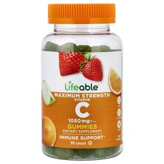 2 X Lifeable, Vitamin C Gummies, Fruit, 90 Gummies (350 mg per Gummy)