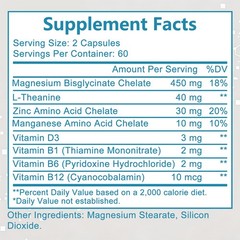 Magnesium Bisglycinate,D3&B-Complex,Cardiovascular&Muscle Supplement 30~120Caps