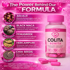 HUGE BOOTY & Waist Sculpt: 100% Natural Aguaje, Black Maca & Fenugreek – 1 Mont