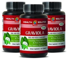 Pain reduction – GRAVIOLA Leaf Extract 650 Mg – energy to your body – 3 B, 300 C