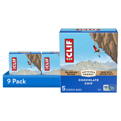 (9 pack) CLIF BAR Energy Protein Bars, Chocolate Chip, 5ct