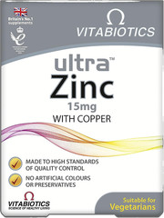 Vitabiotics Ultra Zinc 15mg with Copper – 60 Tablets Exp 06/2029