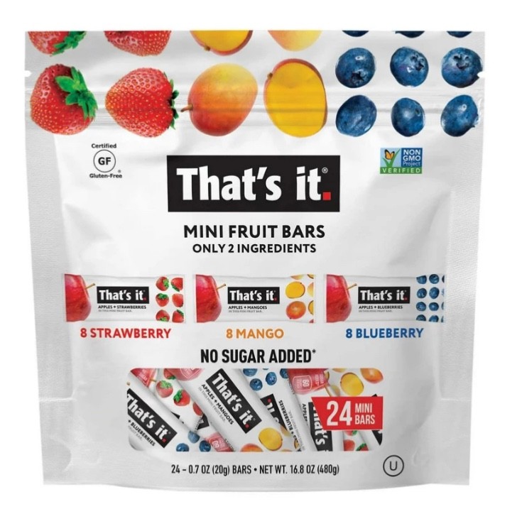 New That’s It Mini Fruit Bars – Strawberry, Mango, Blueberry, 24 ct – 16.8 oz
