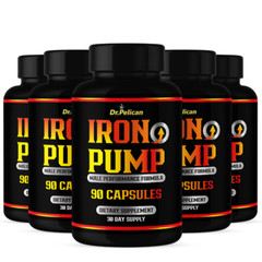 Iron Pump- Bodybuilding & Men’s Health Support- 5 Bottles- 450 Capsules