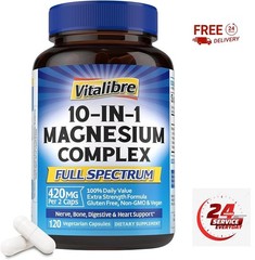 10 in 1 Magnesium Complex, 420Mg Elemental Magnesium | Ultra Strength, Max Absor