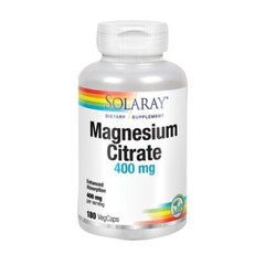 Magnesium Citrate 400 mg 180 Veg Caps By Solaray