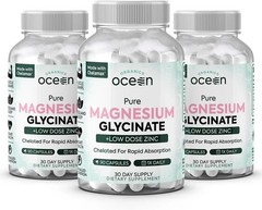 Organics Ocean Pure Magnesium Glycinate Zinc Strength Chelated Fast Postage