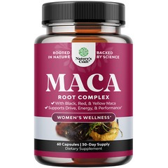 Organic Maca Root Capsules for Women – Non-GMO Certified Vegan Gluten-Free 60ct