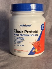Nutricost Clear Whey Protein Isolate Powder Tropical Punch 16.2oz Gluten-Free