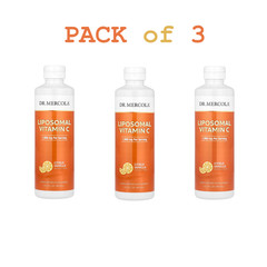 Dr. Mercola Liquid Liposomal Vitamin C, Pack of 3 Citrus Vanilla 15.2 fl oz