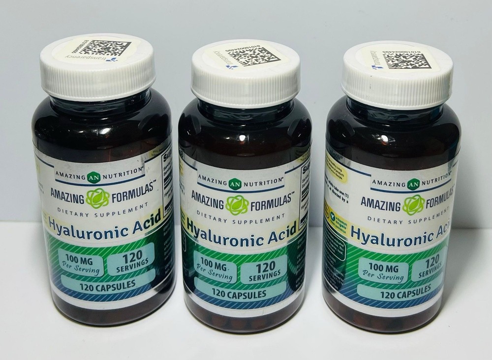 Amazing Nutrition Hyaluronic Acid 100mg 120 Caps -3 Pack