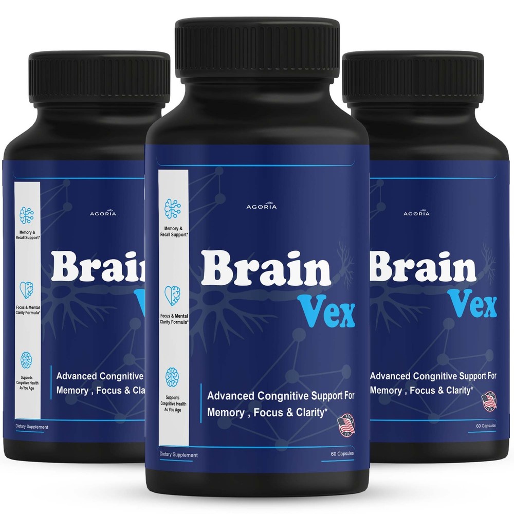 (3 Pack) BrainVex Nootropic All Natural Brain Supplement Brain Vex Capsules