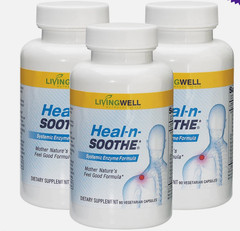 3pcs/set Heal-N-Soothe Systemic Enzyme Formula 90 Caps LivingWell Nutrition “