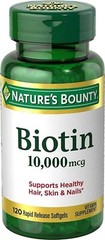 Nature’s Bounty Biotin Vitamin Supplement Rapid Release Softgels 10000mcg 120 Ct