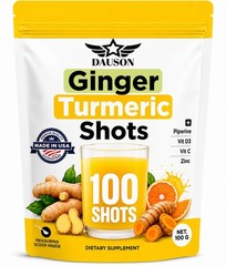 DAUSON Ginger Shots | Daily Wellness 100 Servings (Pack of 1), Yellow