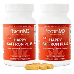 2 BOTTLES-LUXRY Happy Saffron Plus by BrainMD,Positive Mood & Emotional Wellnes