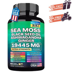 Sea Moss, Black Seed Oil, Ashwagandha, Turmeric, Ginger (16 in 1 Multivitamin)