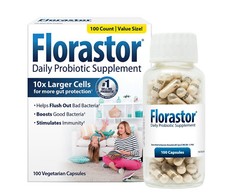 Florastor Probiotics for Digestive and Immune Health, 100 Capsules EXP-1-2028