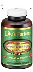 2 Pack Life’s Fortune Multi Vitamin Mineral Natural Energy 180 same day ship