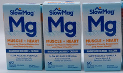 3PK- SlowMag Mg, 180 Total Delayed Tablets, Exp. 2/27+
