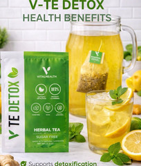 Vitalhealth V-TE Detox Herbal Tea Sugar-Free Vegan Non-GMO Packet 0.2 oz