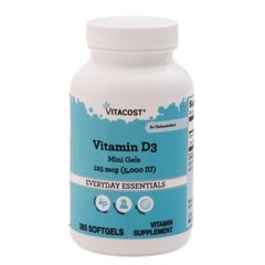Vitacost Vitamin D3 Mini Gels 5000 IU 365 Softgels Exp. 1/2027