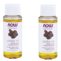 2 x NOW FOODS 100% Pure Jojoba Oil 1 oz Moisturizing Skin Hair Body