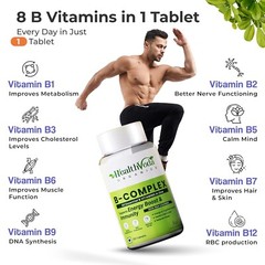 HEALTH VEDA ORGANICS Vitamin B-Complex Supplement | Hair Growth, Boosts Energy