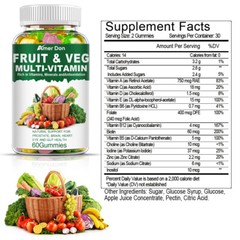 Fruits and Veggies Supplement 60 Gummies Balance of Daily Fruits & Vegetables