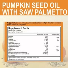 Pumpkin Seed Oil Saw Palmetto 1000 mg – Bladder Health, Immune Support 300 Pills