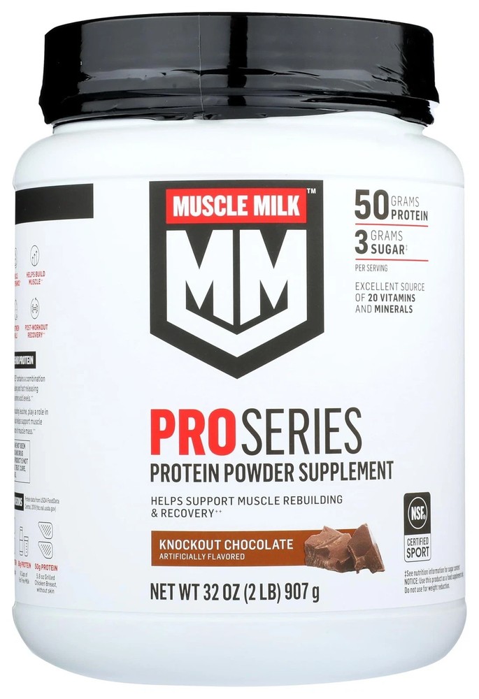 Muscle Milk Knockout Chocolate Protein Powder 50g Lean Protein 2lbs CytoSport