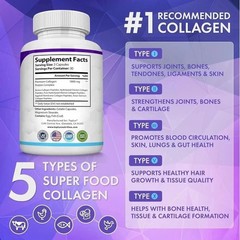 Top-grade Collagen Peptides 1800 MG Hydrolyzed Anti-Aging (Types I,II,III,V,X)