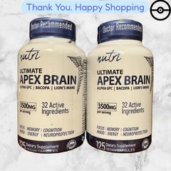 Nutri Ultimate Apex Brain with Alpha GPC Bacopa Lions Mane 3500mg 125cap 2 pack