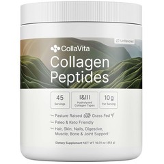 Colla Vita Collagen Peptides Powder Grass-Fed 1 Pound (Pack of 1), Beige