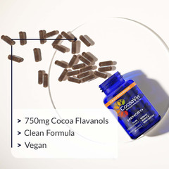 CocoaVia Memory+ Brain Supplement 750 mg Cocoa Flavanols Capsules, 60 Day Supply