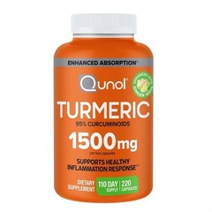 Turmeric Curcumin Capsules, Qunol with Ultra High Absorption 1500mg, Joint Suppo